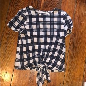 Madewell tie front button back top